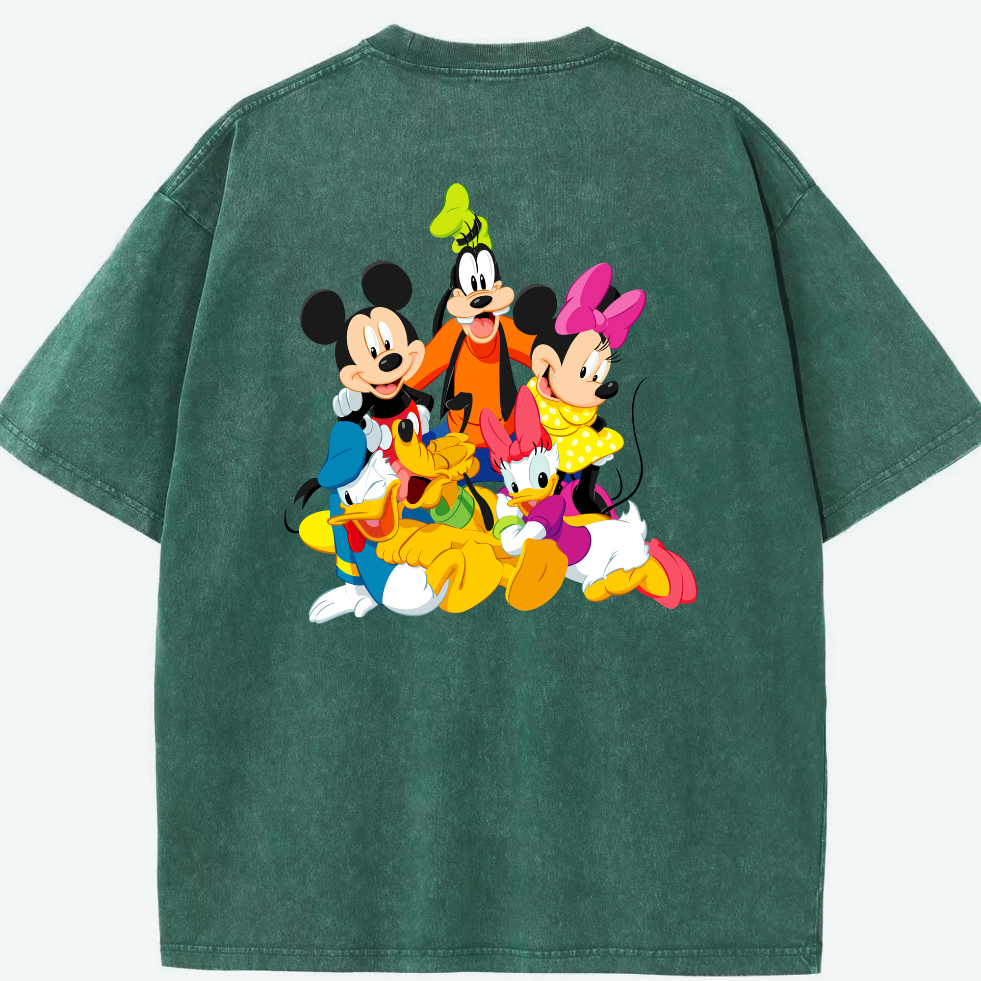 （画像用） ミッキーマウス Mickey Mouse 綿100% ヴィンテージ風 半袖Tシャツ（背面プリント）